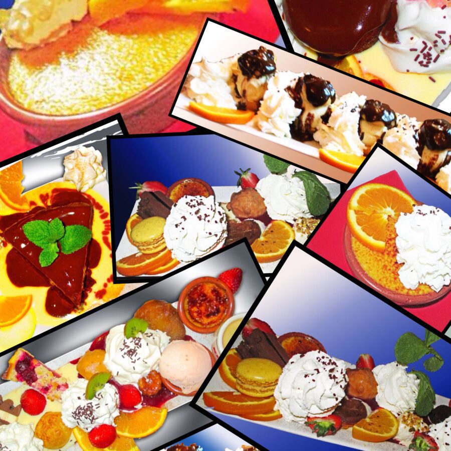 Assortiment d’assiettes de desserts variés – Au Petit Zinc Lyon